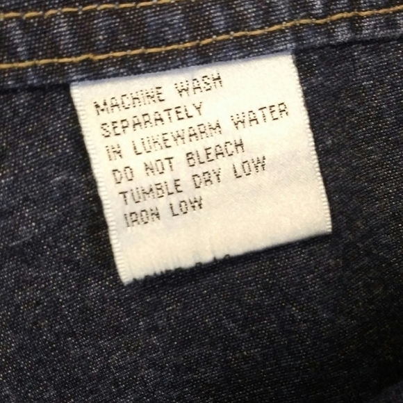 Cotton Ginny Vintage Blue Dark Wash High Rise Button Zip Drawstring Jean Short - Picture 8 of 8